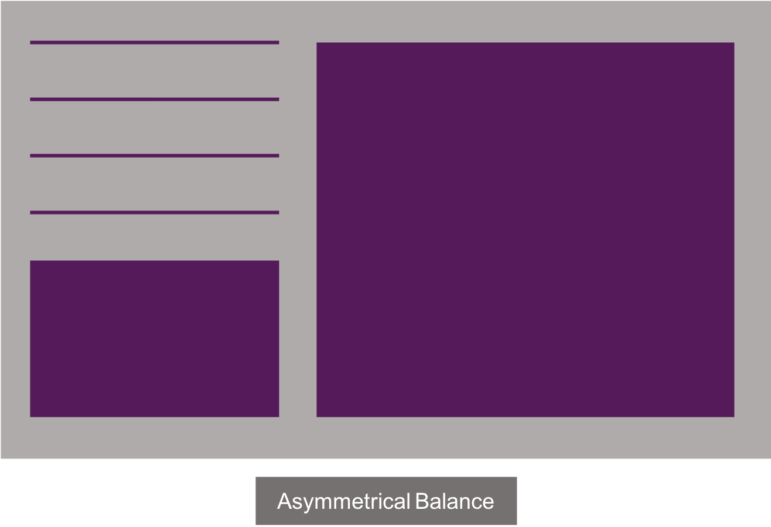 An example of asymmetrical balance