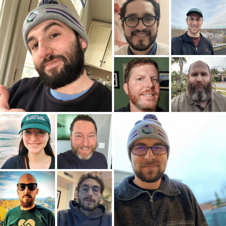 A group of EKers who participated in No Shave November to raise funds for charity.