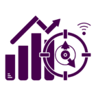 icon of situation awareness - a bar chart with a target